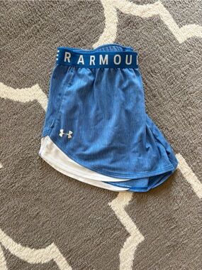Under Armour Royal Blue Performance Shorts with White Logo